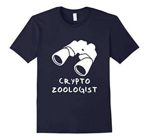 Men's Cryptozoologist cryptids binocular shirt Small Navy