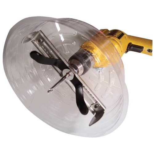 1 - Medium Adjustable Quick-Cutter Hole Saw, Cuts round holes from 2 1/2" - 7" in drywall &amp; ceiling tile with no mess when using the clear, flexible dust shield, Fits a 3/8" &amp; 1/2" drill chuck &amp; can be used with cordless drills, AB 1027