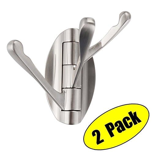 Interfeeling Swivel Arm Triple Coat Hook Wall Mount Bathroom Robe Hooks Brushed Nickel(2 Pack)