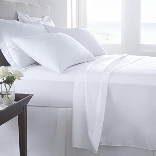 #1 Bed Sheet Set on Amazon! 1800 Thread Count Luxury Hotel Quality Bed Sheets Super Silky Soft Brushed Micro Fiber Wrinkle Free, Fade, Stain Resistant - Hypoallergenic - Deep Pockets Platinum Quality 4 Piece Sheet Sets. Top Quality Luxury Fitted &amp; Flat Sheets, Pillowcases Available in Many Colors and Sizes. (White, King)