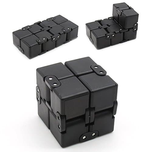 Fidget Cube in Style With Infinity Cube Pressure Reduction Toy - Killing Time Toys Infinite Cube For ADD, ADHD, Anxiety, and Autism Adult and Children (Black)