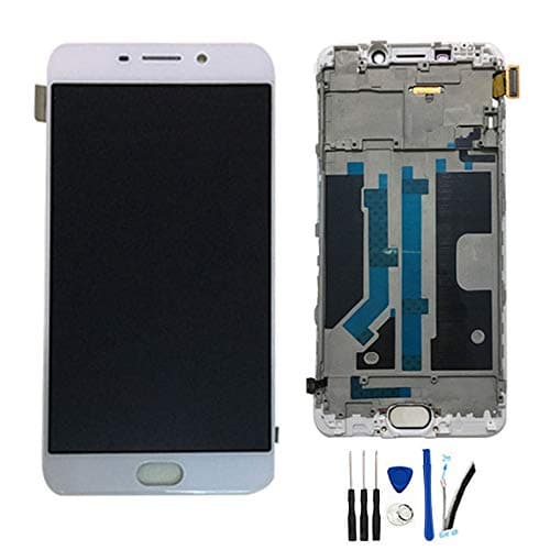 LCD Display Screen Digitizer Touch Screen Glass Panel Assembly Replacement for Oppo R9 R9m R9tm X9009 5.5Inch White w/Frame