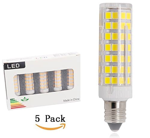 LED E11 6W Bulb, Dimmable Candelabra E11 BaseBulbs, T4 JD White 120V, 60W Equivalent for Chandelier Landscape Lighting 5-Pack