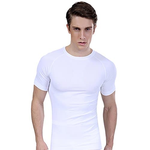 HAKUMA Men's Cool Mesh Compression Baselayer Short Sleeve T Shirts Sport
