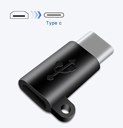 USB C to Micro USB Adapter with Keychain USB Type C Adapter Convert Connector Support Charging and Date Syncing and transfer for device with Type C Port