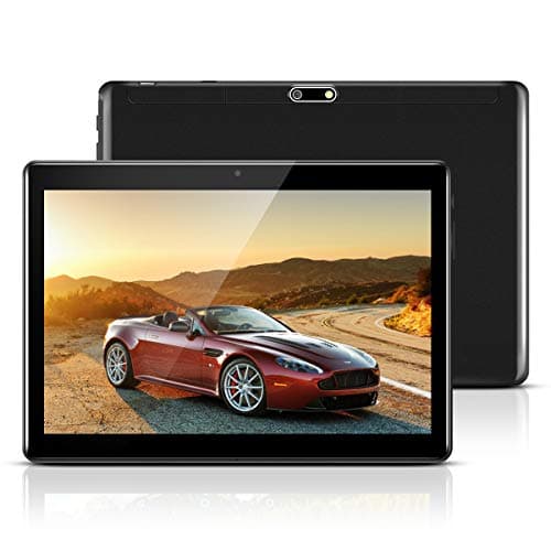 10.1" Inch Android Tablet 6.0 , Kivors Phablet Tablet 1GB RAM 16GB Quad Core1.3 GHZ Processor Pad with Dual Camera, 2 Sim Card Slots (A107 Black)