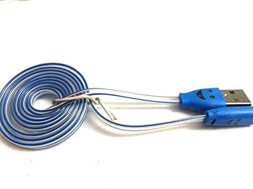 NTJ 1meter (3ft) LED Color Change USB Data Sync Charging Cable for Micro USB Phones & Devices (Light Blue)