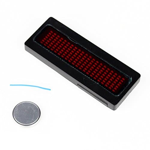 Amazecutehe Programmable Red Led Name Badge Tag Display Board New Scrolling Moving Adjustable Stand Remote