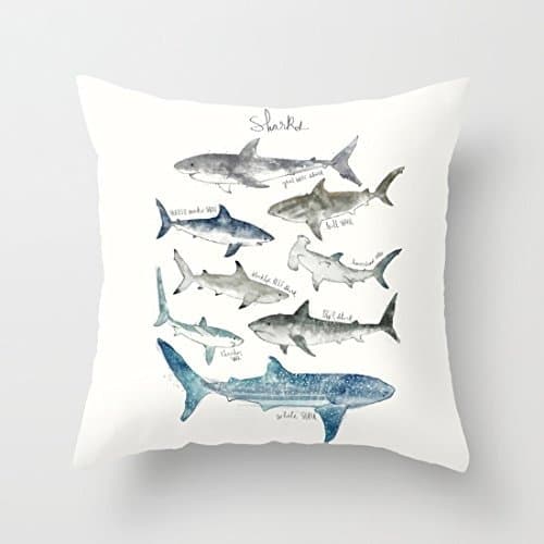 Sofapartner Custom Sharks Throw Pillow Case Cushion Cover 18"x 18"