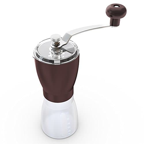Best Manual Coffee Grinder – This new and updated version has a durable Hand-crank Mill with Stainless Steel Handle and Ceramic Burr – Wake up with the Freshest Coffee Beans Each Day (Brown)