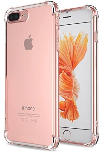 iPhone 7 Plus Case, iPhone 8 Plus Case, EduekBRG Apple iPhone 7/8 Plus Crystal Clear Shock Absorption Technology Bumper Soft TPU Cover Case for iPhone 7 Plus (2016)/iPhone 8 Plus (2017) - Clear