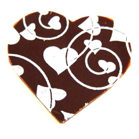 Chocolate Heart / White Line - 20 pieces