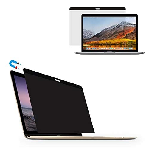 ACCGONON Laptop Automatic Adsorption Removable Privacy Screen Filter,Compatible 12-inch MacBook(Model:A1534),Anti-Glare,Anti-Spy,Anti-Blue Light and UV Protection,Easy On/Off