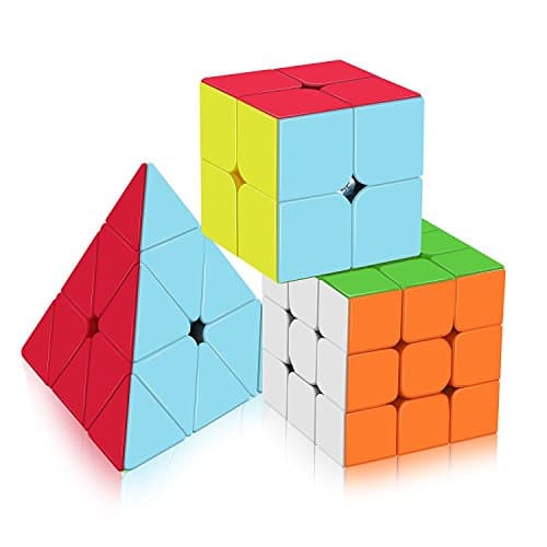 Speed Cube Set, Magic Speedcubing 2x2 3x3 4x4 Stickerless Smooth Cube Puzzle Toys Enhanced Version