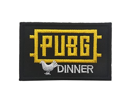 PUBG Patch Thermocollant" WINNERWINNER CHIKEN DINNER"Funny Hook &amp; Loop Morale 3D Embroidery Patch Velcro Patch (Black)