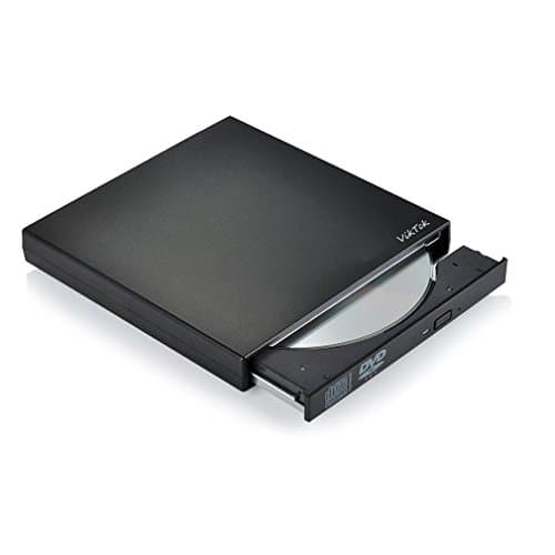 VikTck External CD Drive,USB 2.0 Slim Portable External CD/DVD-RW Player/Writer/Burner For Windows 2000/XP/Vista/Win 7/Win 8/Win 10,for Apple MacBook, Laptops, Desktops, Notebooks (Black)