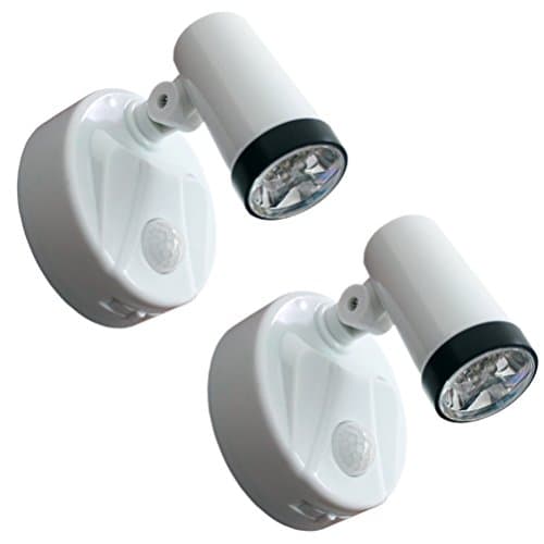 2-Pack Night Light, 360 Degree Rotating LED Night Lamp, Battery-Powered Motion-Sensing, Koocat 7-LED Bulbs High Lighting Automatic Induction Rotation Nightlight (White)
