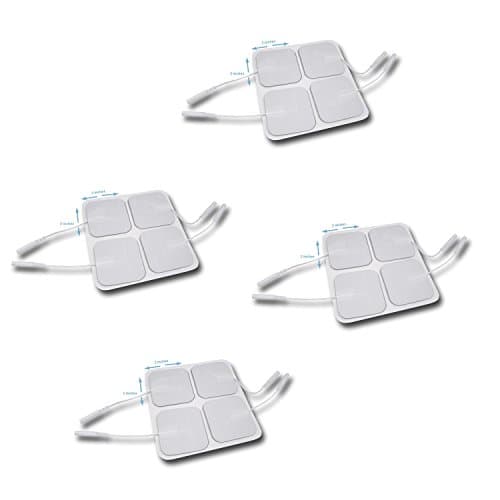 16 Pack Tens Unit Pigtail Square Electrode Pads 2 X 2 Inch Premium Quality 510k FDA Cleared Self Adhesive Bulk Wholesale Replacement Pads