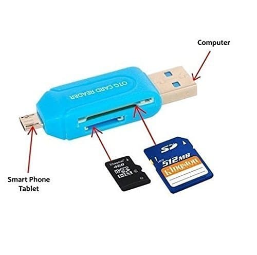 BuyKarNow Universal Micro USB Sd Tf Card Reader with Micro USB OTG Adapter for All Smartphones, Laptop and PC (Colours May Vary)