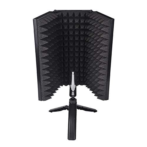 Tisfer Microphone Isolation Shield Foldable Microphone Foam Booth Cube High Density Absorbent Foam Is Used To Filter Vocal For Microphone Recording Equipment