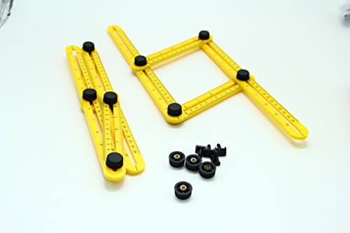 Angleizer Template Tool Multi Angle Measuring Ruler - Angle-izer with 4-Sided Multi-Angle Ruler - Layout Angle-izer with Metal Screw Threads for Handymen, Builders, & DIY Wood Tile Flooring