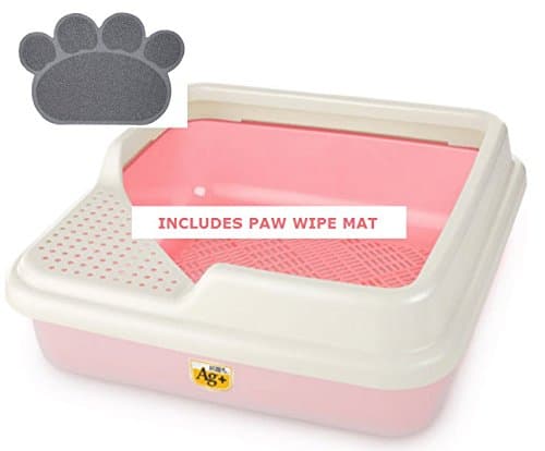 CatIdea Corner Sifting Cat Litter Box. CL9 (Pink)