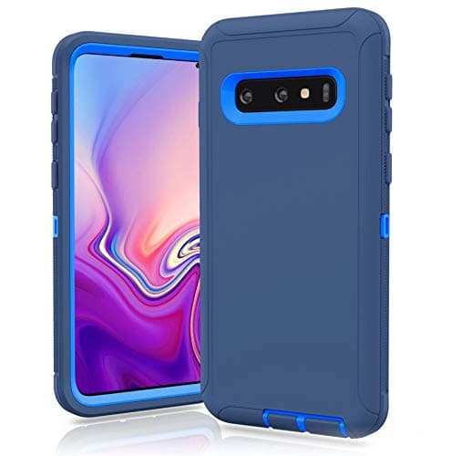 Galaxy S10 Plus Defender Case, Protective Defender Shockproof Hybrid Case Dual Layer Design Hard Cover Compatible with Samsung Galaxy S10 Plus (Navy Blue)