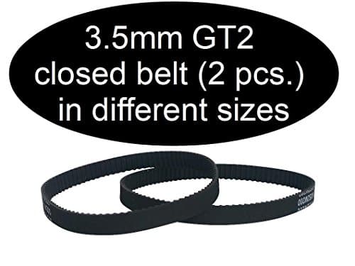 2 x GT2 3.5 mm Depending on the Size, Closed Timing Belt, 102mm, 1