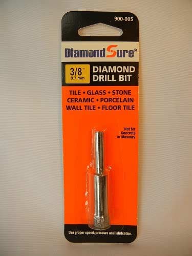 3/8" Inch 9.7 mm DiamondSure Diamond Drill Bit Hole Saw for Glass, Tile, Granite, Ceramic, Porcelain, Stone