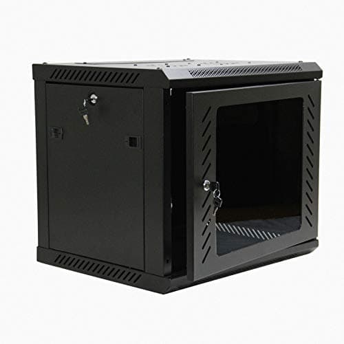9U IT Wall Mount Network Server Cabinet Rack Built-in Fan Locking Lock & Key