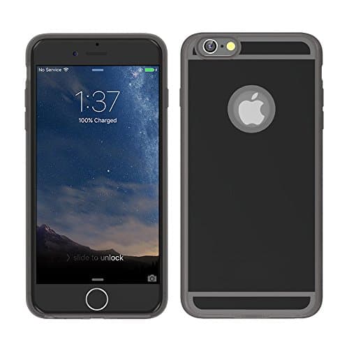 [1A Upgrade] OSSU iPhone 6 6S Qi Wireless Charging Receiver Phone Case Charger Back Cover with Flexible Lightning Connector (Black)