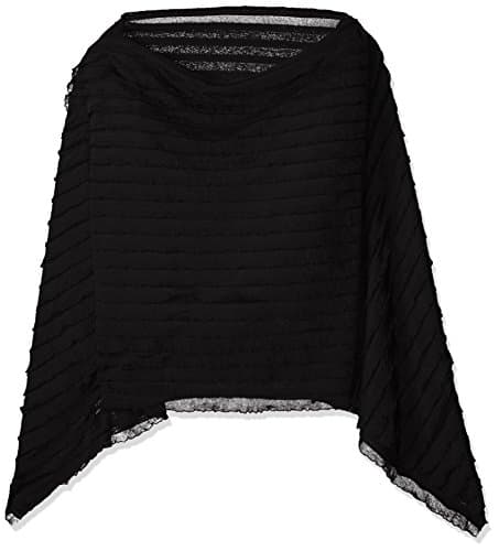Lavello Convertible Ruffled Poncho, Black, One Size