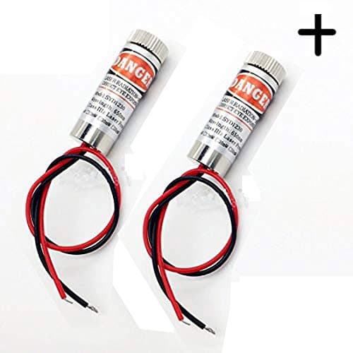 2pack 650nm 5mW 3-5V Red Laser Cross Module Diode laser head w/driver Plastic Lens 2pcs