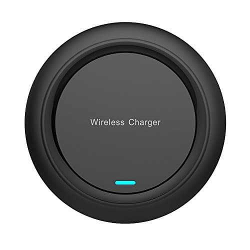 Wireless Charger, Wireless Charging Fast Wireless Charger for iPhone X / 8/8 Plus, Samsung Galaxy S9 /S9 Plus /S8 /S8 Plus /S7 /S7 Edge/S6 Edge Plus/Note 5 Sleep-Friendly（Black）