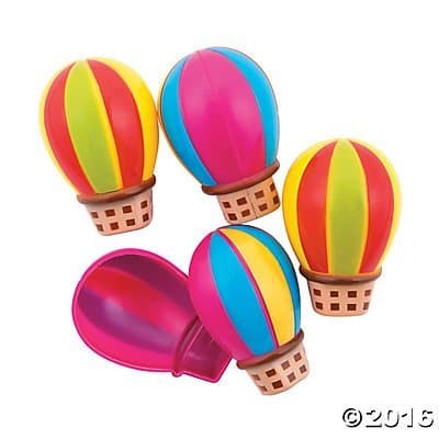 Hot Air Balloon Plastic Easter Eggs - 12 ct
