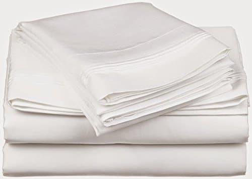 Ethereal Bedding 1000-Thread-Count Egyptian Cotton Super Soft Extra Deep Pocket 3-Pieces (Fitted Sheet + Pillowcases) Twin Extra Long Solid White Fit Up to 16" inches Deep Pocket Fully Elastic All Around