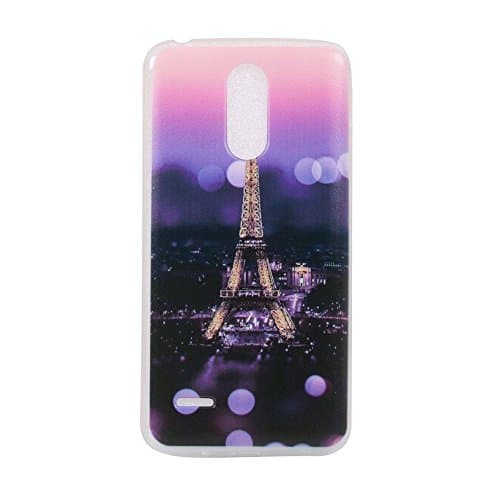 Asus Zenfone V Live Case,Colorful Leopard Wolf Eiffel Tower Graffee Pirate Pattern Shocproof Flexible Soft TPU Bumper Case for Asus Zenfone V Live V500KL 5.0 Inch(Night Tower)