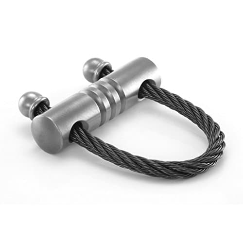 Edward Mirell Titanium &amp; Black Titanium Cable Keyring