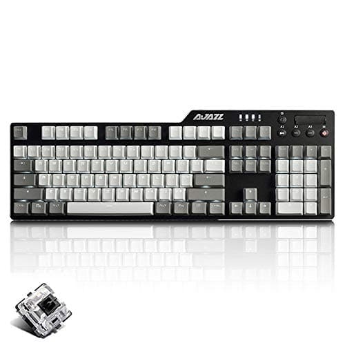 Real Mechanical Gaming Keyboard, Wired USB Black Switch PBT Keycaps White Breathing Backlight Ergonomic Metal Keyboard for PC Laptop Computer Mac (Color : Black)