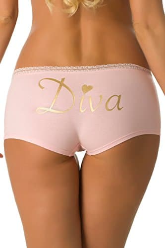 Diva Boyshort #19001 (Small, Pink/Gold)