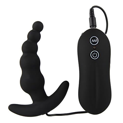 PiaoL Prostate Massager 10 Frequency Wire Control Vibrating Anal Beads Adult Sexy Toy for Men Women - Black