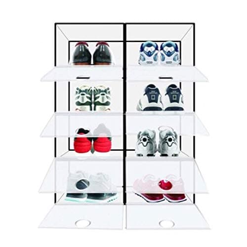 Stackable Shoe Box | Clear, Durable and Hard Container for Shoe or Cap Collection 2 Counts