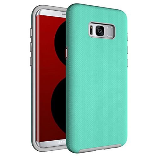 IDStore Galaxy S8 Plus Case [Mint Gray] + 2 TPU Screen Protectors - Dual-Layer Slim Protective Anti-Slippery Scratch-Resistant [Shock Absorbent] - Offers Full Body Cover for Samsung S8+ Plus(2017)