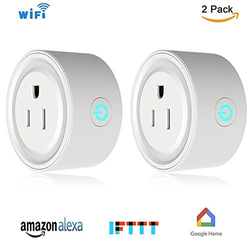 Smart Plug Wi-Fi Mini Socket Outlet with Voice control and Timer Function Works with Amazon Alexa and Google Home IFTTT, , No Hub Required 2 Pack