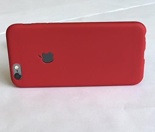 iPhone 7 Silicone ,Ultra Thin Phone Cases with Apple Logo Cut (red)