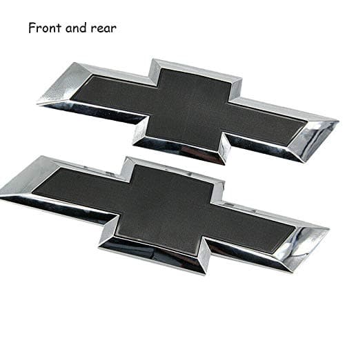 Front & Rear Black Bowtie Emblems for 2016-2018 GM Chevy Silverado 1500