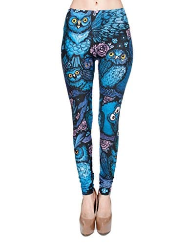 PINK PLOT Women's Buttery Soft Basic Leggings Pants High Stretchy &amp; Skinny (A Night Owl, Plus Size-Fit L-XXL)