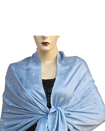 Pashm Soft Pashmina Feel Solid Colour with Dotted Design Stole Shawl 78"x28"