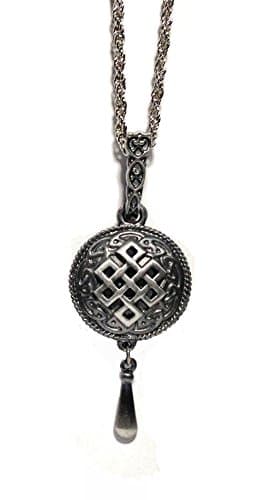 Celtic Knot Aromatherapy Diffuser Pendant on 24" Chain (Pewter) - with 6 Diffuser Pads