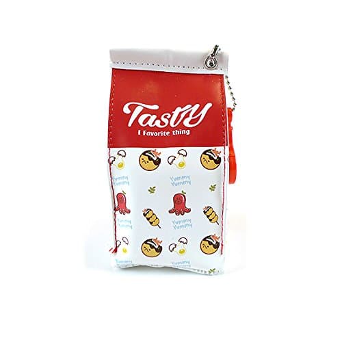 Tasty Milk Pack Multi-Purpose Pouch Case with Key chain Hook (Red Takoyaki)